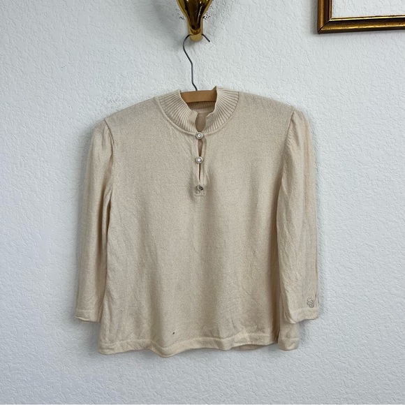 St John Fall 06 Knit Pop on Mandarin Logo Sweater Top - Picture 8 of 9